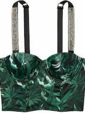 Victoria's Secret Emerald Green Printed Bustier Bra!